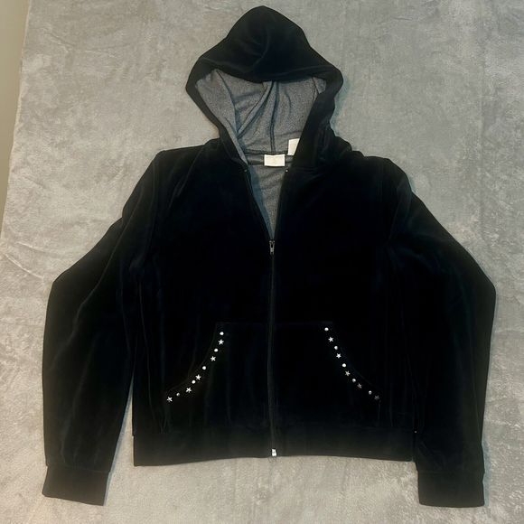 Neeso Jeans Full Zip Velour Jacket Embroidered Eagle American Biker - Picture 2 of 9